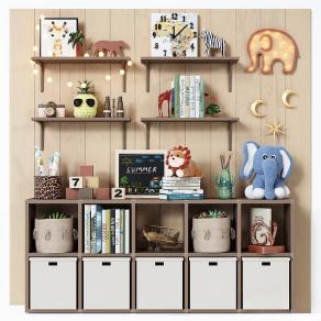 现代儿童玩具收纳柜 玩具摆件